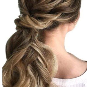 Curly Wavy Straight Clip in Hairpiece One Piece A Long Pony Tails